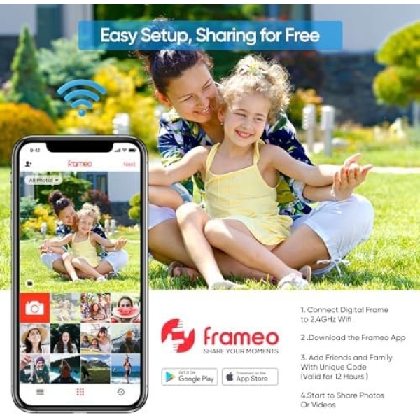 ARZOPA Frameo Digital Picture Frame 10.1 Inch Smart WiFi Digital Photo Frame - Image 5