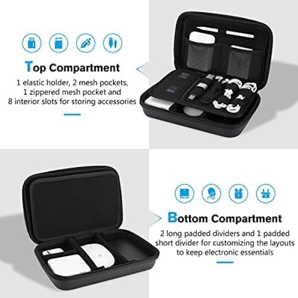 ProCase Hard Travel Electronic Organizer Case for MacBook Power Adapter Chargers - Image 2