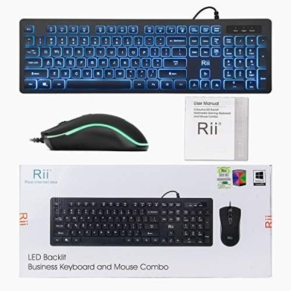 Rii Three Colors Backlit Business Keyboard,Gaming Keyboard and Mouse Combo - Image 8