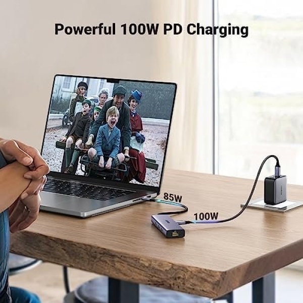 UGREEN Revodok 6-in-1 USB C Hub Gigabit USB C to Ethernet Adapter with 4K HDMI - Image 3