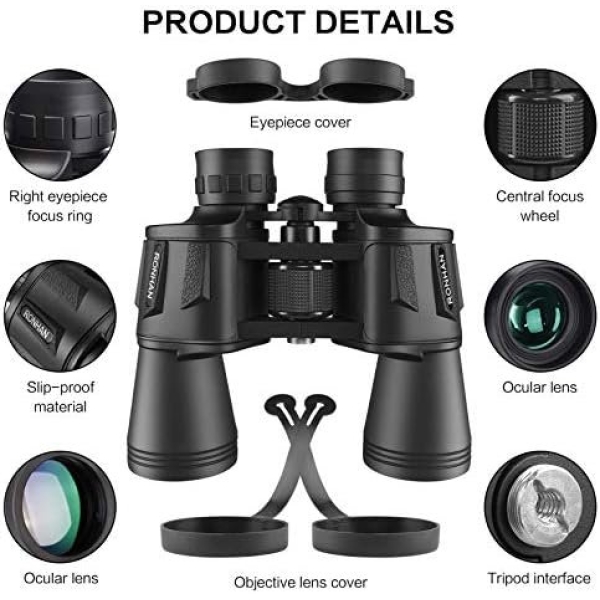 20x50 High Power Binoculars for Adults, Military Compact HD Professional/Daily - Image 4