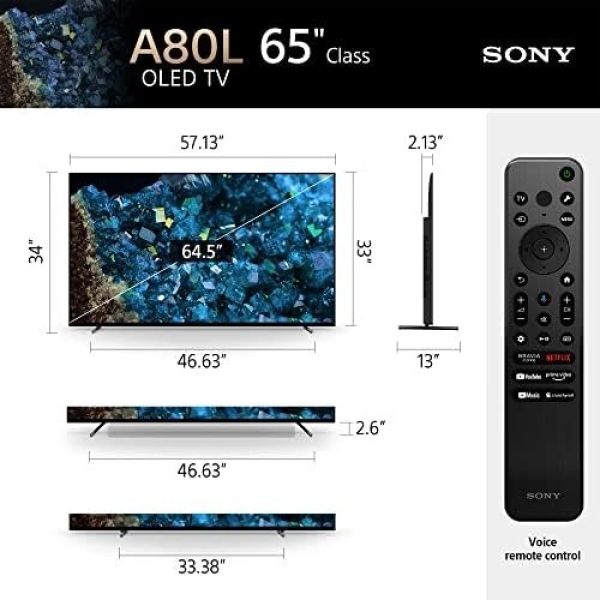 Sony 65 inch A80L BRAVIA XR OLED 4K Ultra HD HDR Smart Google TV - Image 4