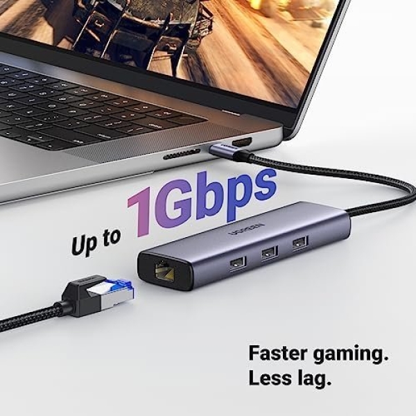 UGREEN Revodok 6-in-1 USB C Hub Gigabit USB C to Ethernet Adapter with 4K HDMI - Image 4