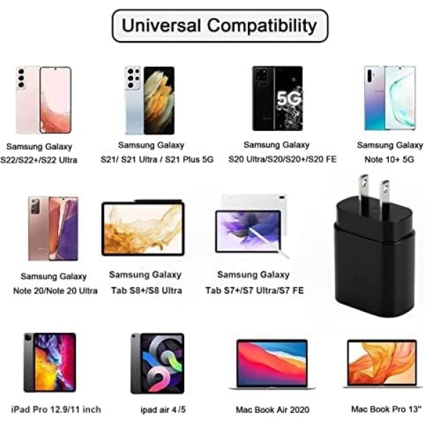25W Charger Fast Charging USB C Charger Compatible with Samsung Galaxy - Image 6