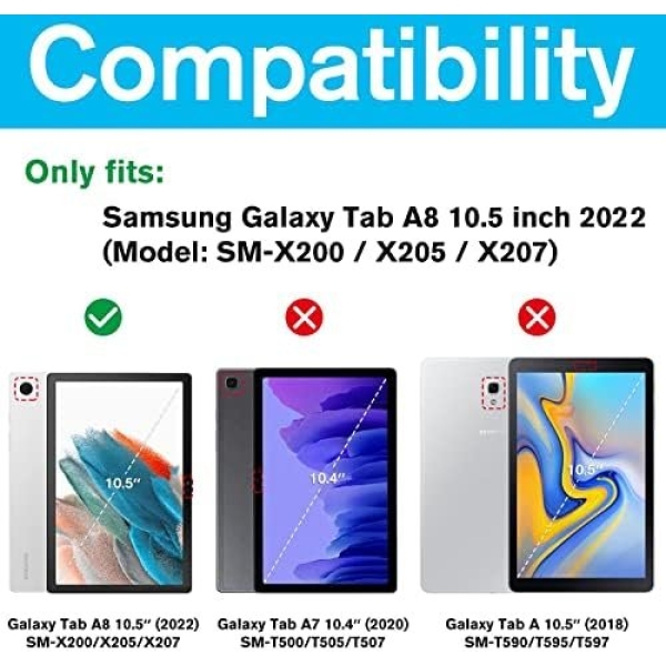 ProCase 2 Pack Galaxy Tab A8 10.5 Screen Protector X200 X205 X207, Tempered - Image 2