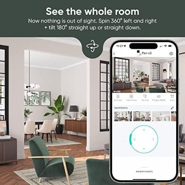 WYZE Cam Pan v3 Indoor/Outdoor IP65-Rated 1080p Pan/Tilt/Zoom Wi-Fi Smart Home - Image 2