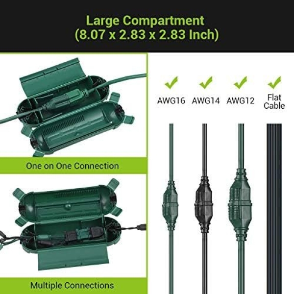 DEWENWILS [4 Pack] Outdoor Extension Cord Safety Cover, Weatherproof Electrical - Image 3