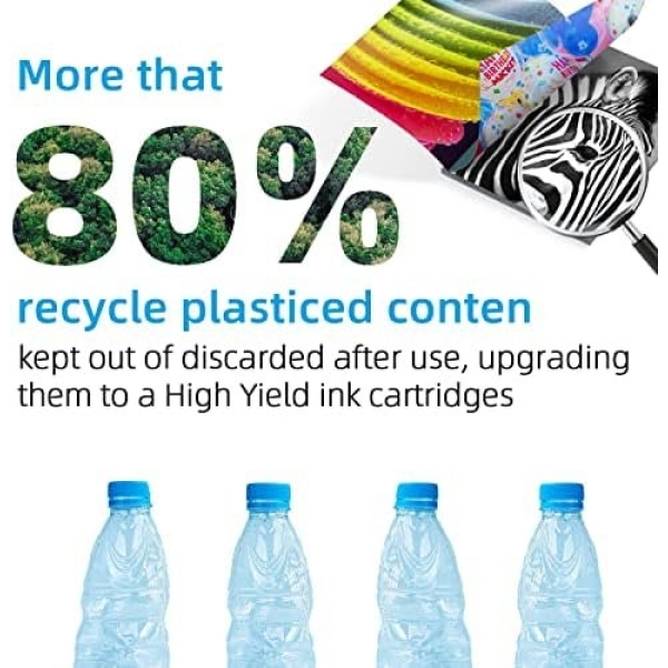 High Yield for HP 67/67XL HP67 Ink Cartridges Black/Color Combo Pack Works for - Image 3
