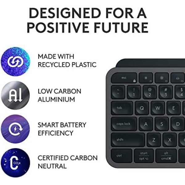 Logitech MX Keys S Wireless Keyboard, Low Profile, Quiet Typing, Backlighting - Image 6