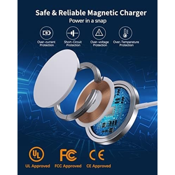 Magnetic Wireless Charger Mag-Safe Charger for iPhone 15/14/13/12 Series - Image 7
