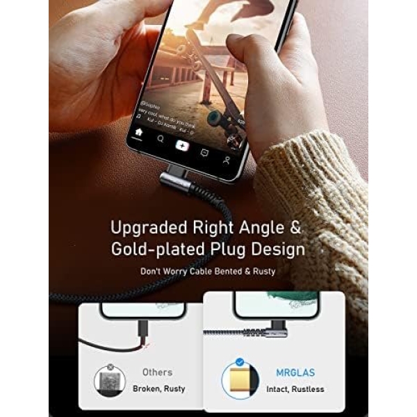 MRGLAS USB C Charger Cable 3.2A, [4-Pack,10+6.6+3.3+1.6FT] Type C Charger Fast - Image 3