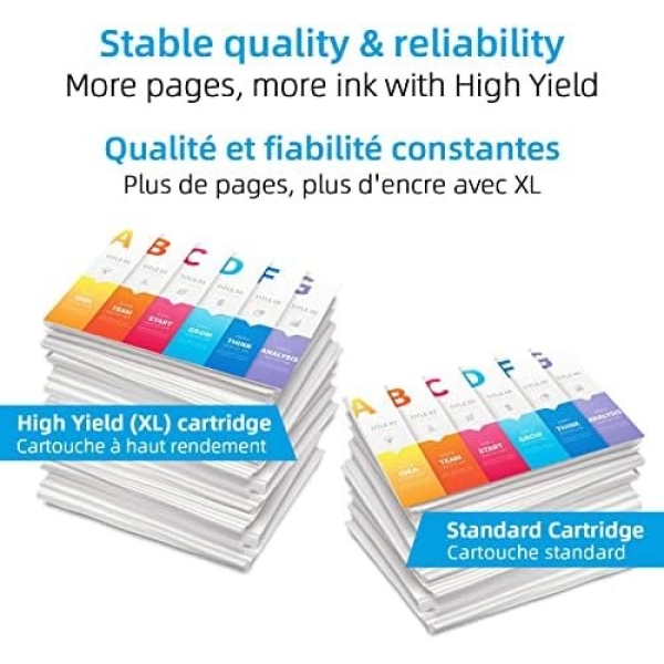 High Yield for HP 67/67XL HP67 Ink Cartridges Black/Color Combo Pack Works for - Image 4