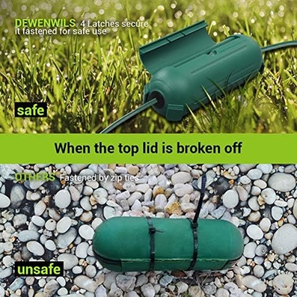 DEWENWILS [4 Pack] Outdoor Extension Cord Safety Cover, Weatherproof Electrical - Image 5
